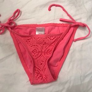 pink crochet bikini bottoms